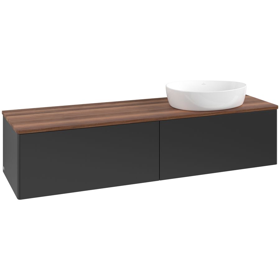 Wastafelonderkast Antao 1600x360x500mm Black Matt Lacquer K38012PD