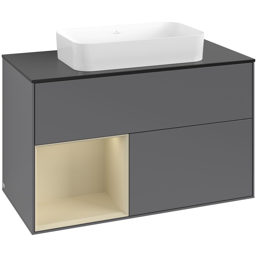 Wastafelonderkast Finion 1000x603x501mm Antr. Matt Lacquer F652HJGK