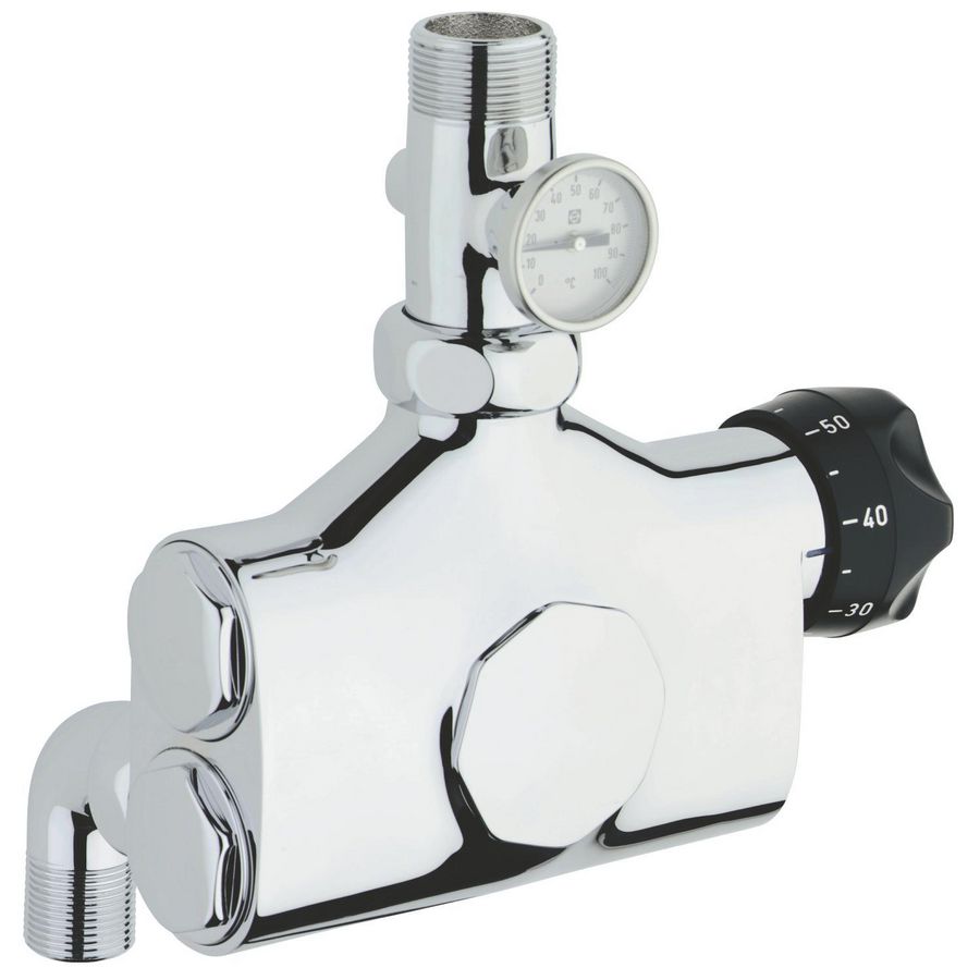 Kniekoppeling chroom 1bu. x1.1/4"bi.