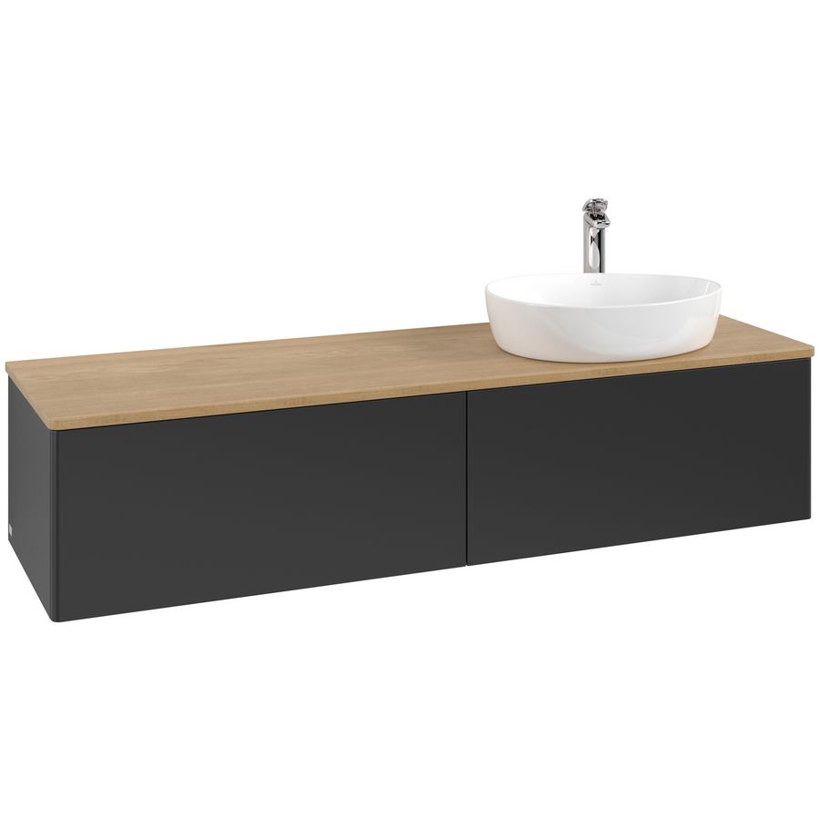 Wastafelonderkast Antao 1600x360x500mm Black Matt Lacquer K38051PD