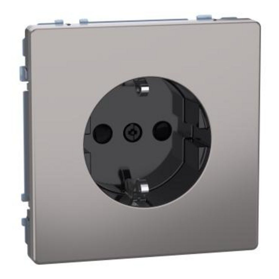 Wandcontactdoos Kinderbeveiliging Steekklemmen Nikkel metallic Systeem D