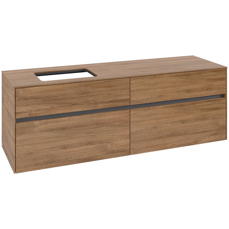 Wastafelonderkast Collaro 1600x548x500mm Oak.Kans C12100RH
