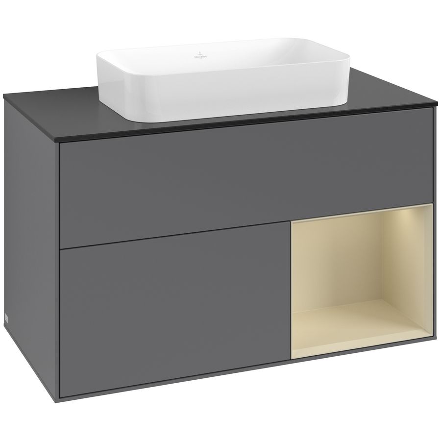 Wastafelonderkast Finion 1000x603x501mm Antr. Matt Lacquer F662HJGK