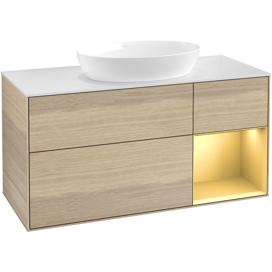Wastafelonderkast Finion 1200x603x501mm Oak Veneer FA71HFPC