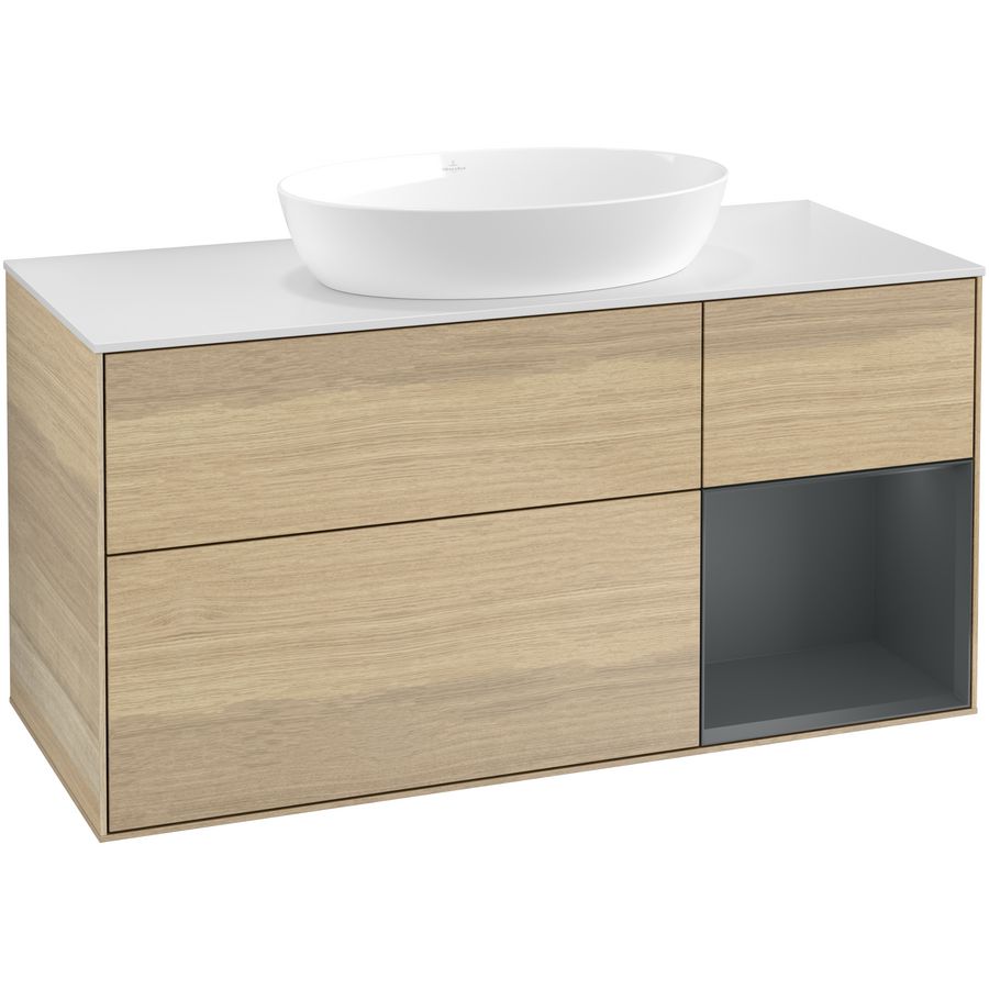 Wastafelonderkast Finion 1200x603x501mm Oak Veneer FA71HGPC