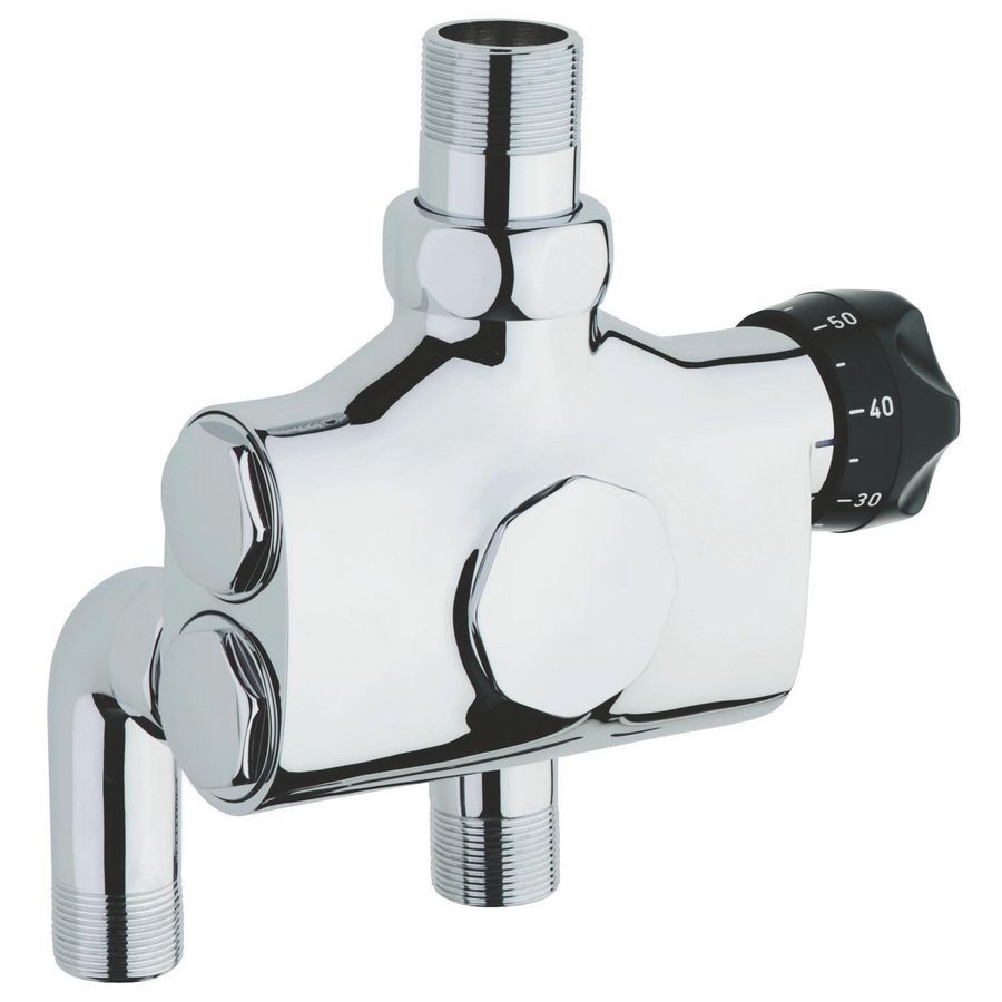 Kniekoppeling 1.1/4"x1.1/2"bu.x moer chroom