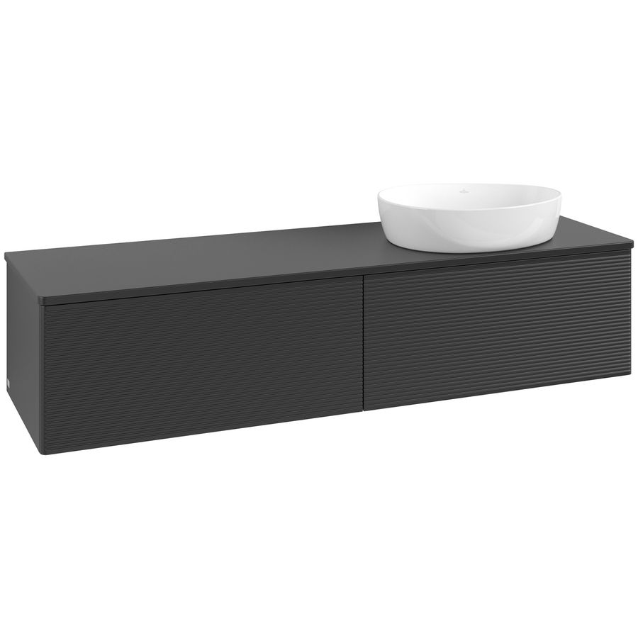 Wastafelonderkast Antao 1600x360x500mm Black Matt Lacquer K38150PD