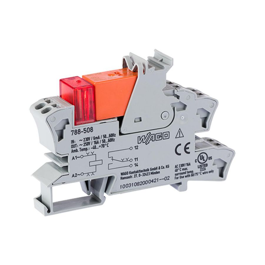 Relaismodule AC 230V 1 wisselcontact grijs 788-508