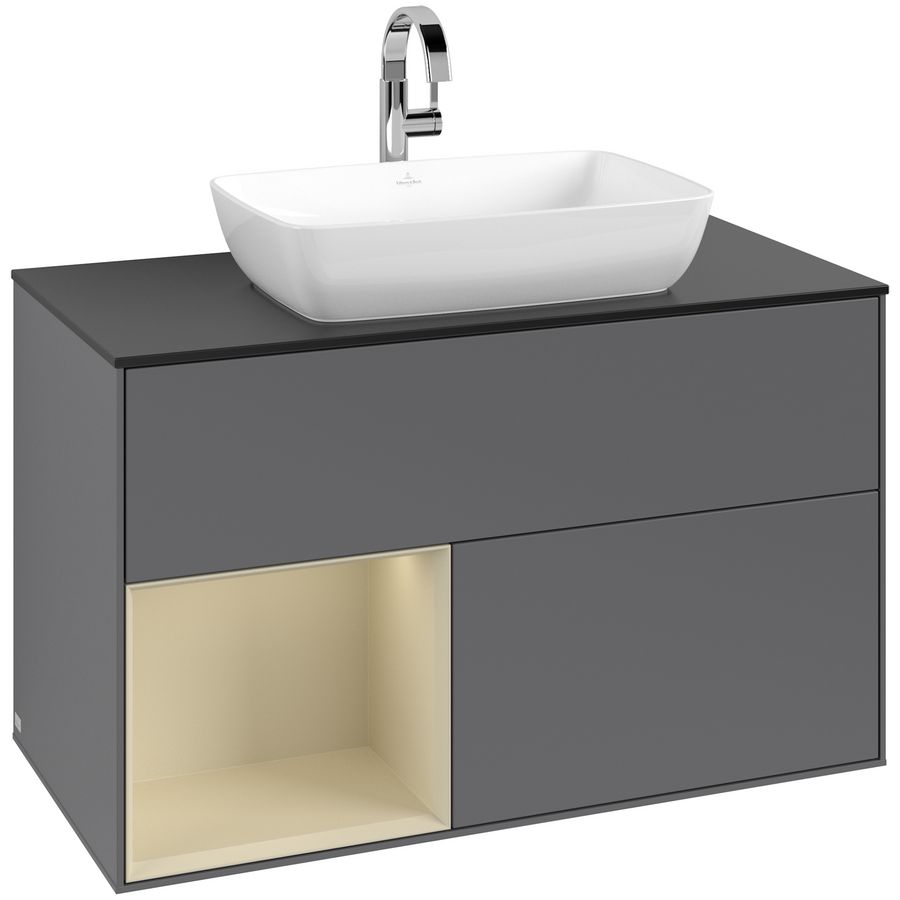 Wastafelonderkast Finion 1000x603x501mm Antr. Matt Lacquer F772HJGK