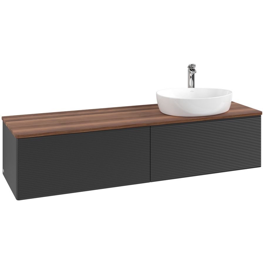 Wastafelonderkast Antao 1600x360x500mm Black Matt Lacquer K38152PD