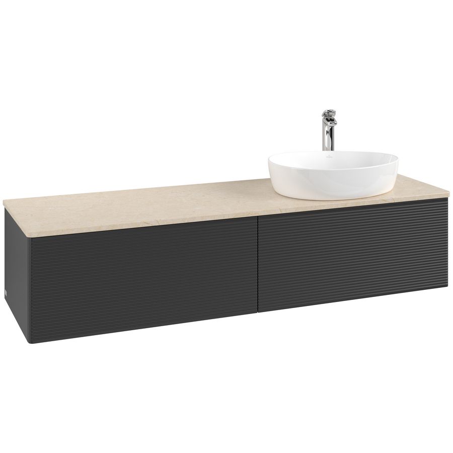 Wastafelonderkast Antao 1600x360x500mm Black Matt Lacquer K38153PD