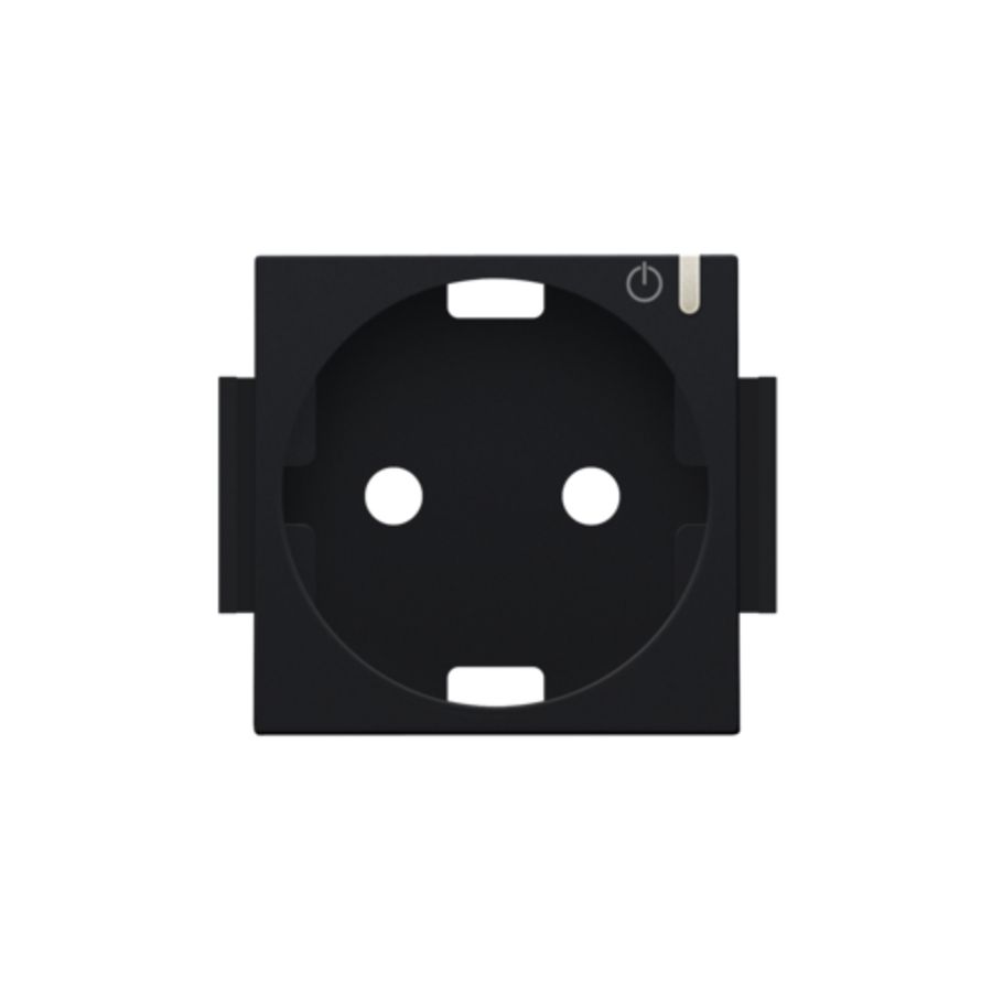 Afwerkingsset geconn. schakelbaar stopcontact+knop black