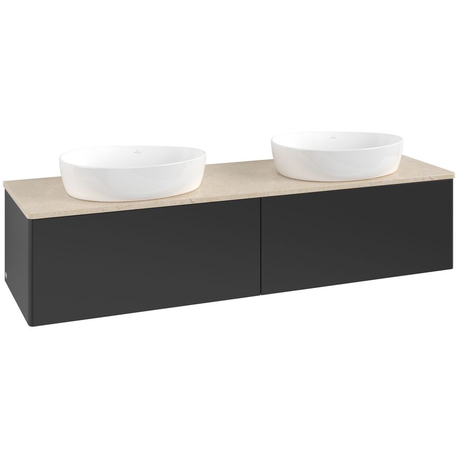 Wastafelonderkast Antao 1600x360x500mm Black Matt Lacquer K39013PD