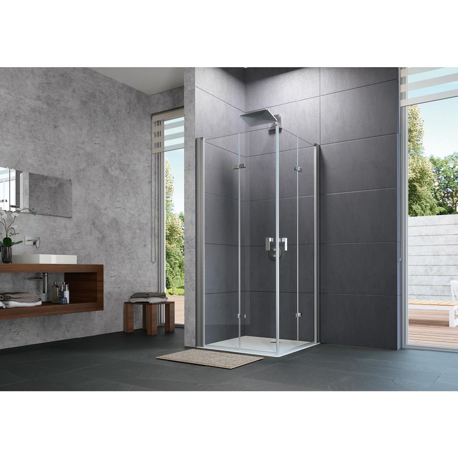 Design Pure zwaaivouwdeur 785-815x2000mm zilvermat grijs RE