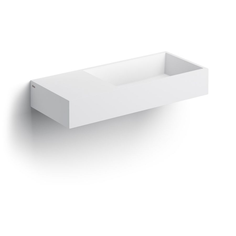 Wash Me wastafel 75cm, met 2 voorbewerkte kraangaten, links