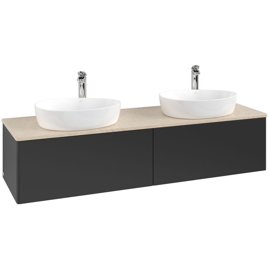 Wastafelonderkast Antao 1600x360x500mm Black Matt Lacquer K39053PD