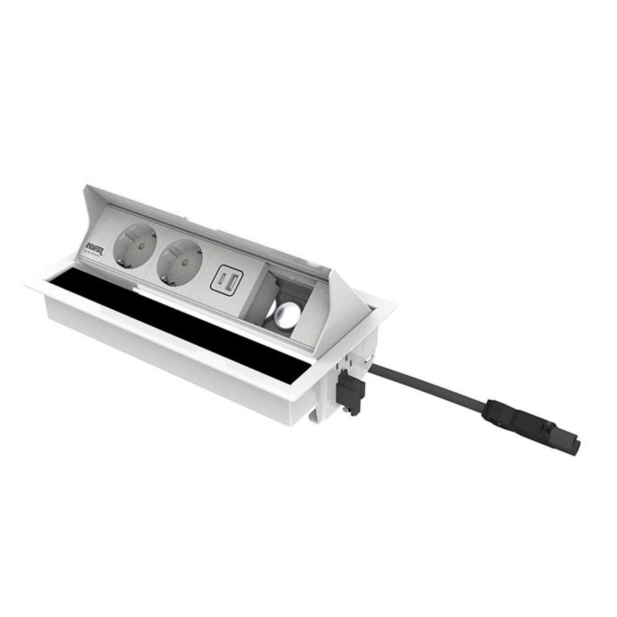 Bureau-inbouwunit Joule wit 2x WCD 1x USB lader A-C + 1x M45