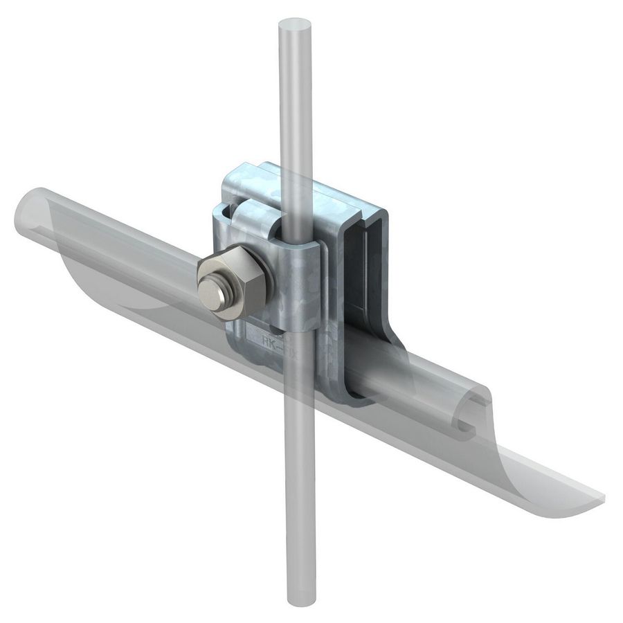 Gootklem met veer 2x8mm staal zinkt VVE=25