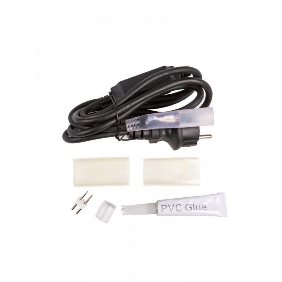 Lichtslang LED 13mm aansluitkabel shuko stekker en eindkap