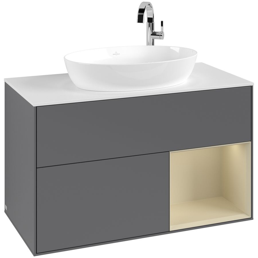 Wastafelonderkast Finion 1000x603x501mm Antr. Matt Lacquer F901HJGK