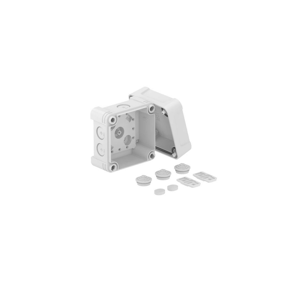 Kabeldoos 95x95x72 polycarb. li.grijs RAL 7035