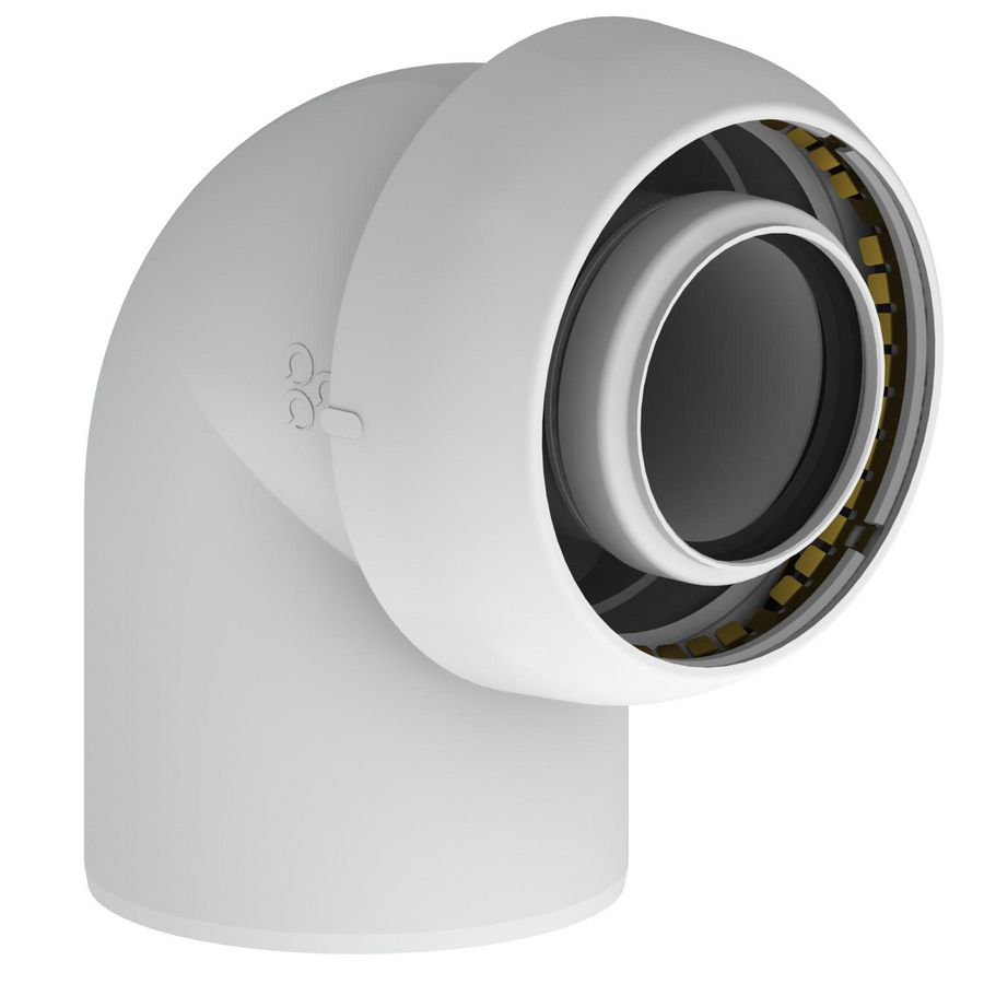 Rookgasafvoerbocht EasySafe PP concentrisch 60/100 90°