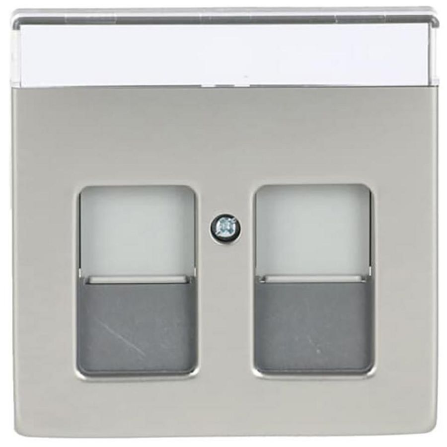 Centraalplaat 2x draag mod jack schuifjes pure-rvs (1800-866)