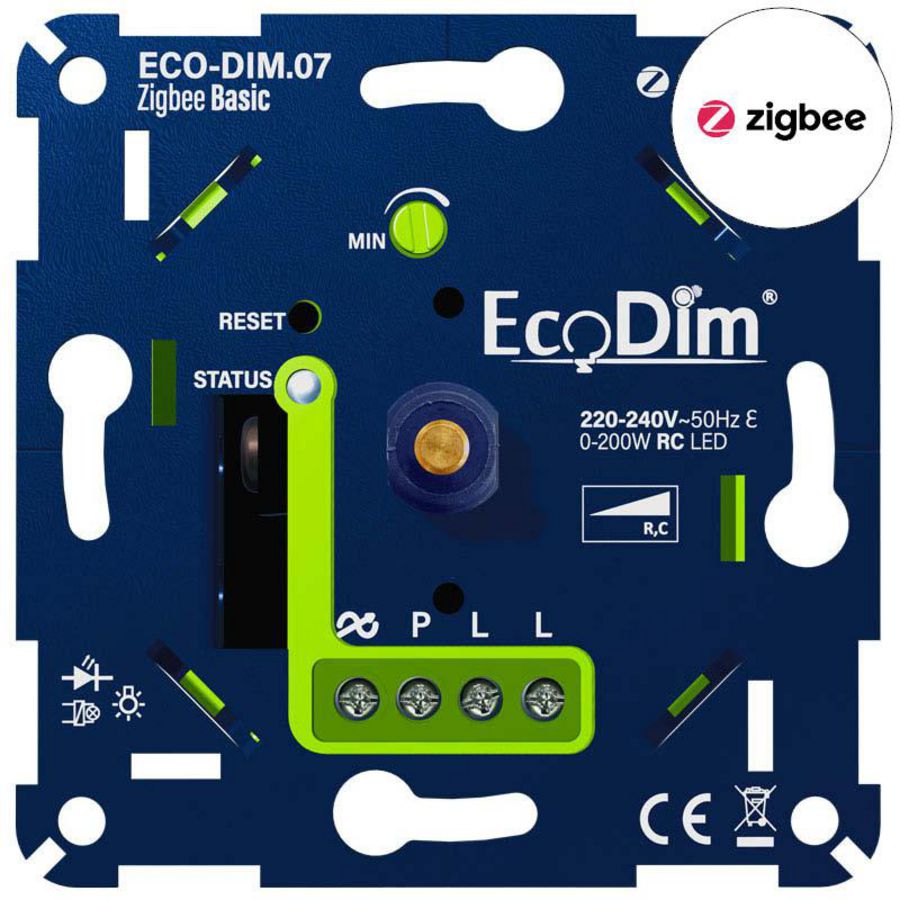 LED dimmer 0-200W RC Zigbee Basic druk/draai incl. hulpstuk