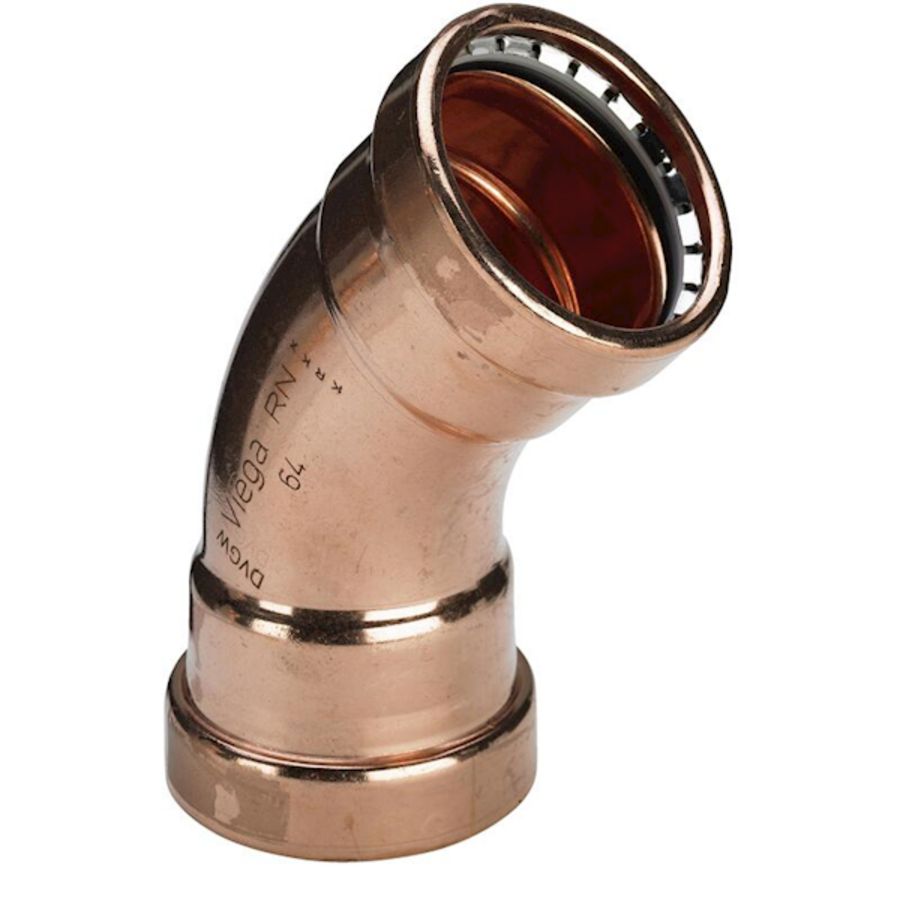 Bochtkoppeling 45° Profipress XL koper 64x64mm