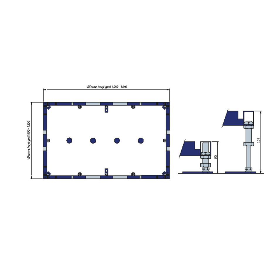 Toebehoren ViFrame v. groot douchebak keram./acryl U91412200