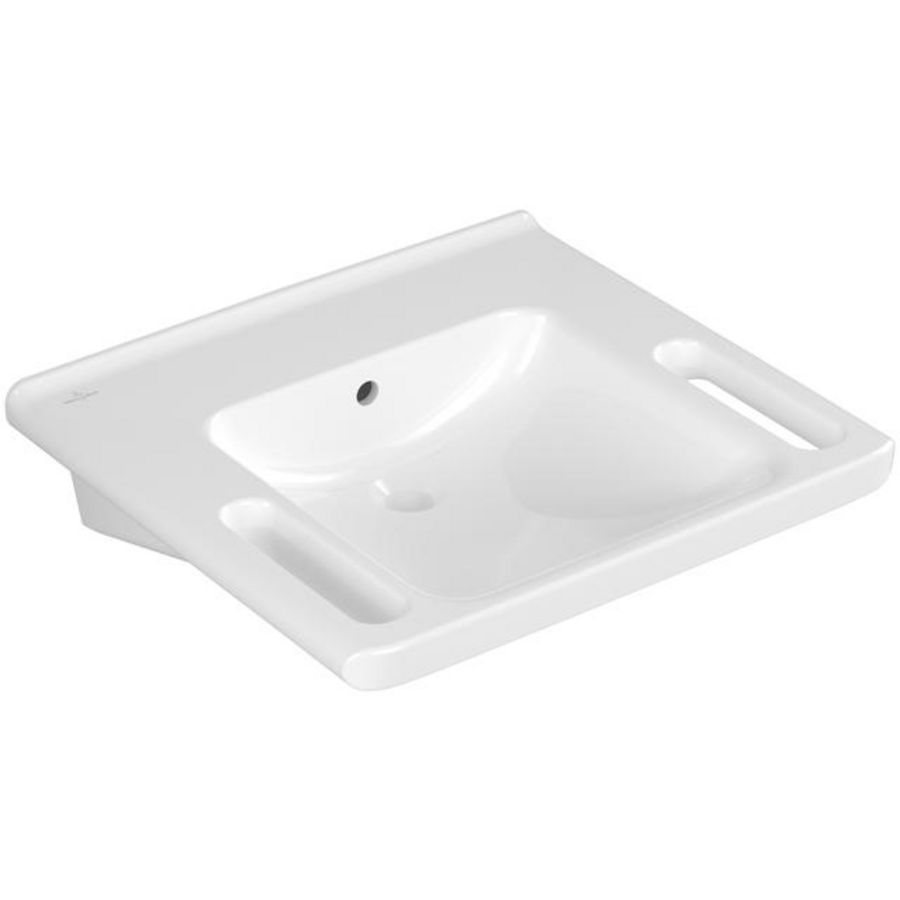 Rolstoelwastafel ViCare 600x550mm wit Alpin C+ AntiBac zonder kraangat met overloop