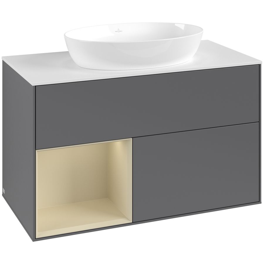 Wastafelonderkast Finion 1000x603x501mm Antr. Matt Lacquer FA11HJGK