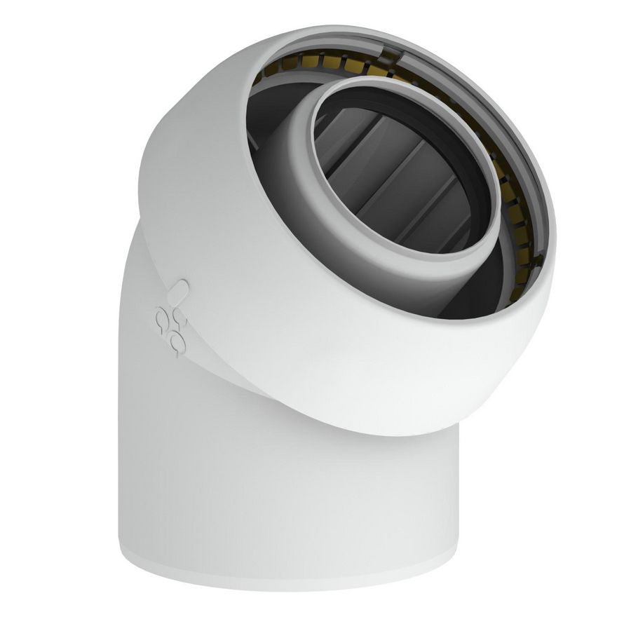 Rookgasafvoerbocht EasySafe PP concentrisch 60/100 45°