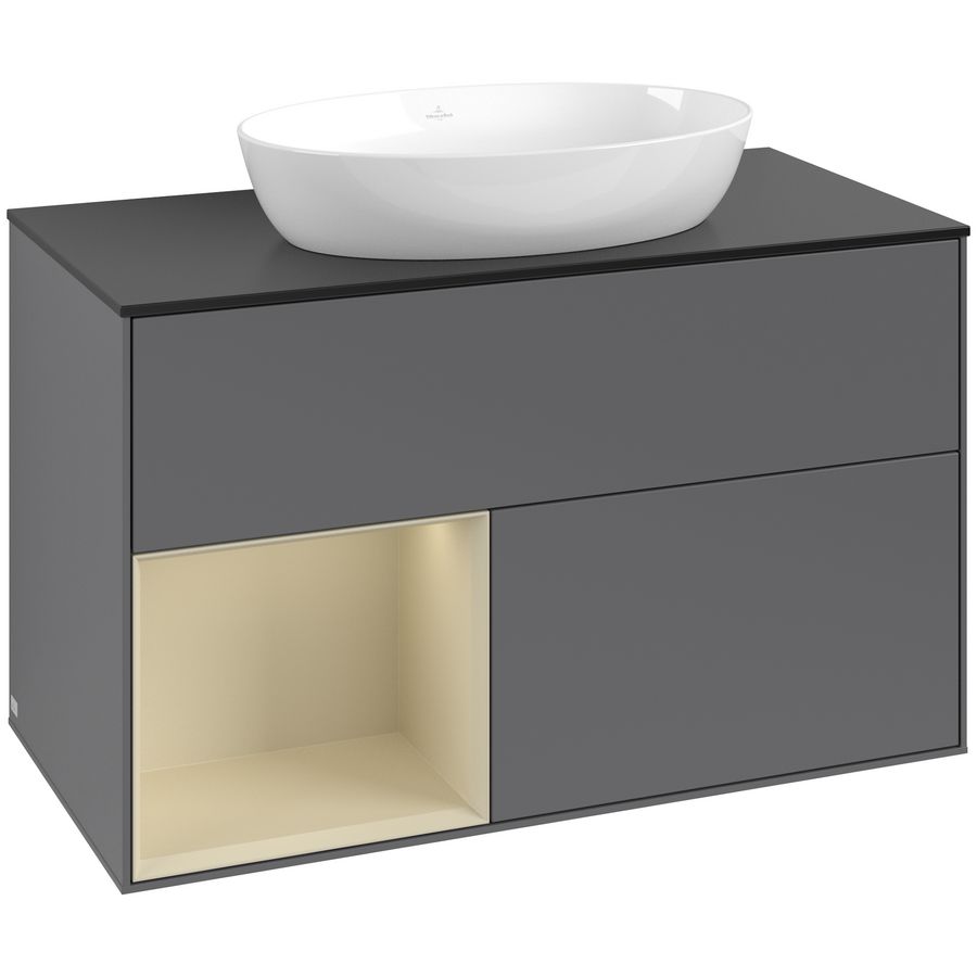 Wastafelonderkast Finion 1000x603x501mm Antr. Matt Lacquer FA12HJGK