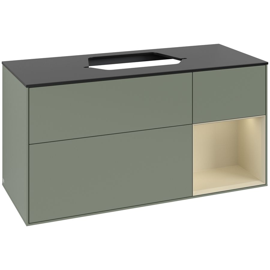 Wastafelonderkast Finion 1200x603x501mm Olive Matt Lacquer F422HJGM