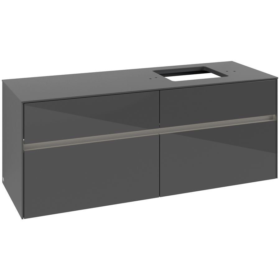 Wastafelonderkast Collaro 1400x548x500mm Glossy Grey C133B0FP