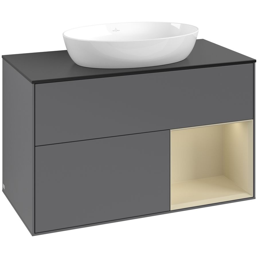 Wastafelonderkast Finion 1000x603x501mm Antr. Matt Lacquer FA22HJGK