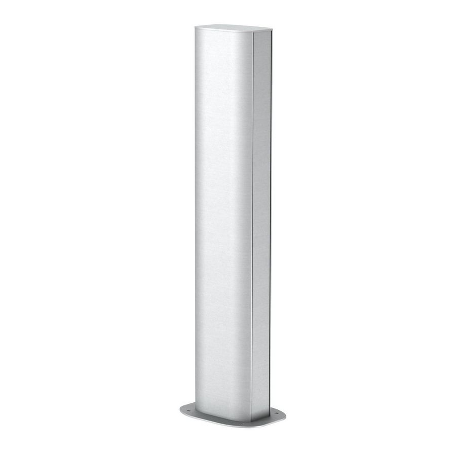 Mediazuil vloer 675x80x130 Aluminium puur wit