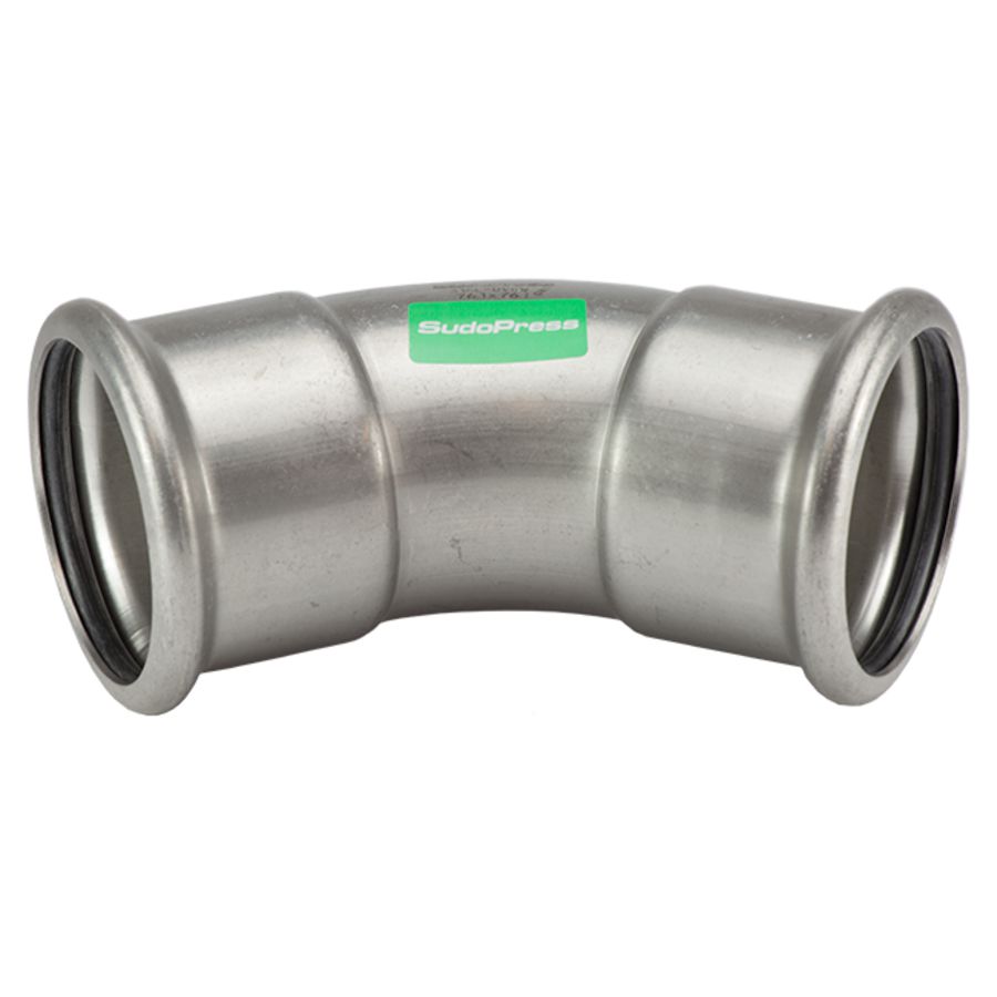 Bochtkoppeling 45° SudoPress RVS 316L FF 108x108mm SP6041VM VVE=2