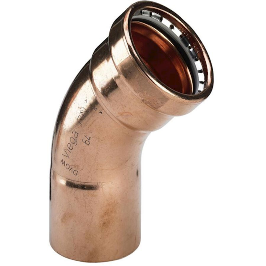 Insteekbocht 45° PROFIPRESS XL koper spie x persaansluiting 64mm