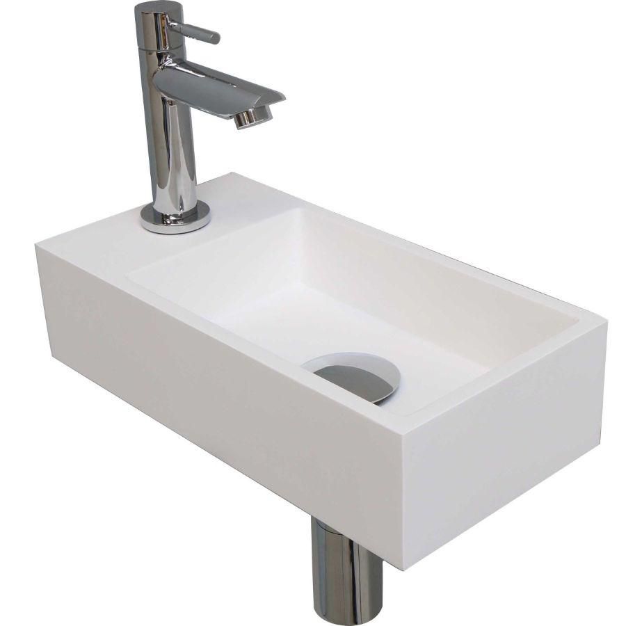 INK Versus Fonteinpack Polystone li Mat wit/chroom 36x18