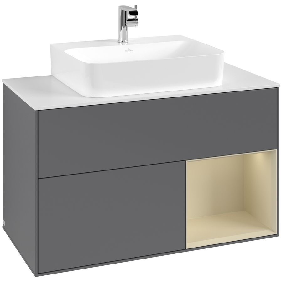 Wastafelonderkast Finion 1000x603x501mm Antr. Matt Lacquer G121HJGK