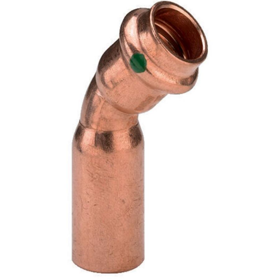 Bochtkoppeling 45gr. Profipress koper 2x press 15x12mm VVE=5