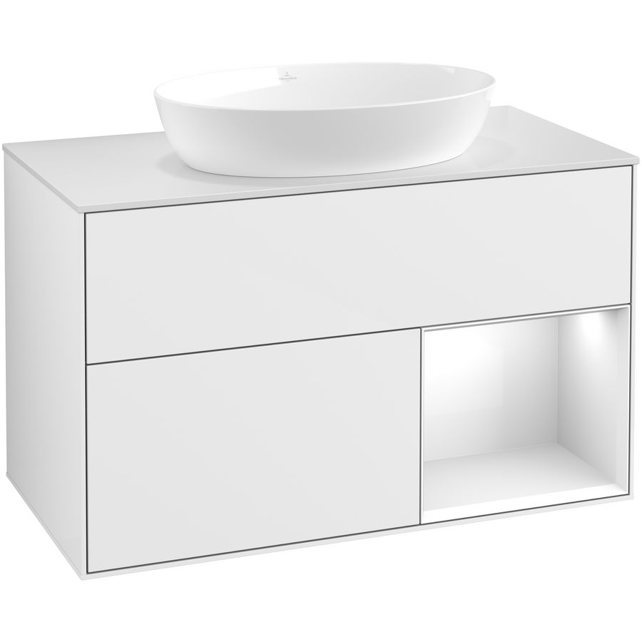 Wastafelonderkast Finion 1000x603x501mm G.White.L GA21GFGF
