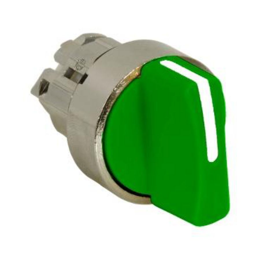 Kop keuzeschakelaar Terugvering 3 standen Ø22mm Groen