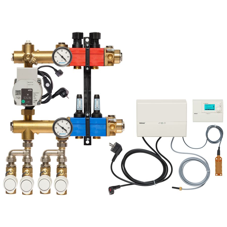 Vloerverw.verdeler 4860 4-pijps E-pomp OA. 10-145l/u 2-groeps