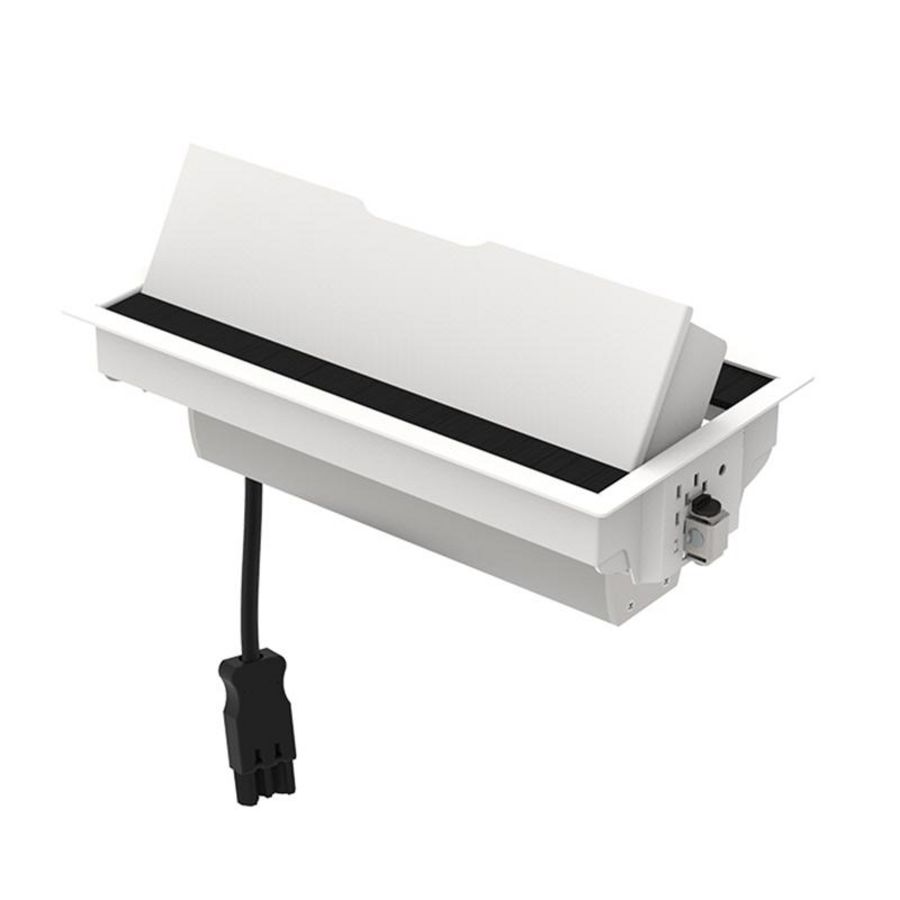 Bureau-inbouwunit Tesla wit 3x WCD + 1x 2v USB lader A-C