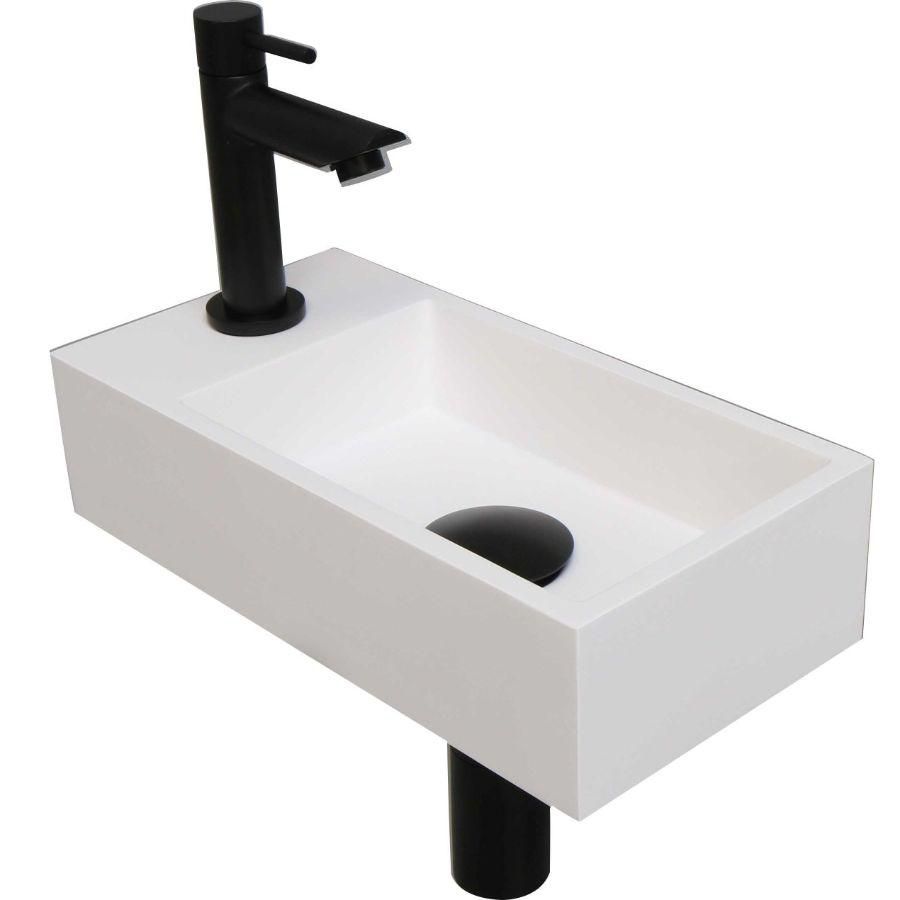 INK Versus Fonteinpack Polystone li Mat wit/mat zwart 36x18