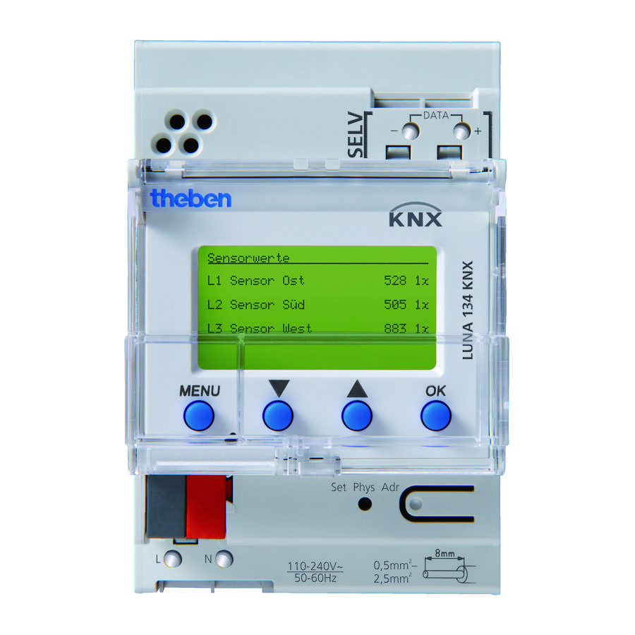 10-Kanaals-Helderheidssensor KNX