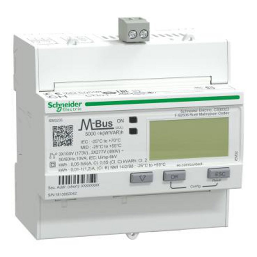 kWh-meter P/U/I-meting M-bus Multitarief 3F In=1/5 iEM3235